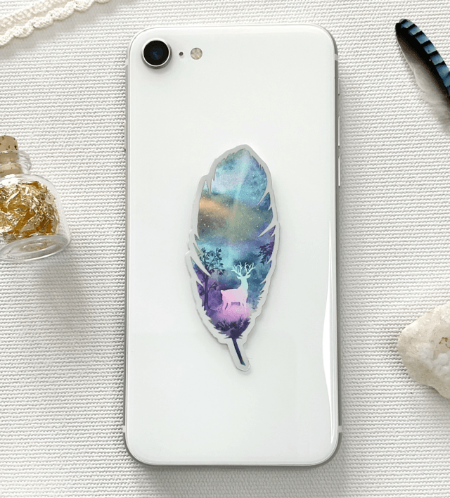 Sticker "Plume" holographique