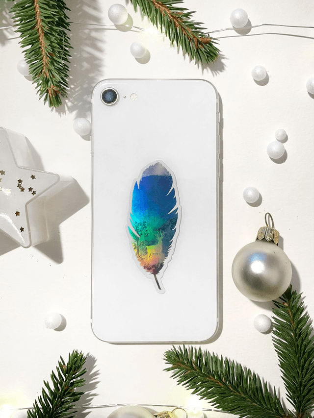 Sticker "Plume" holographique