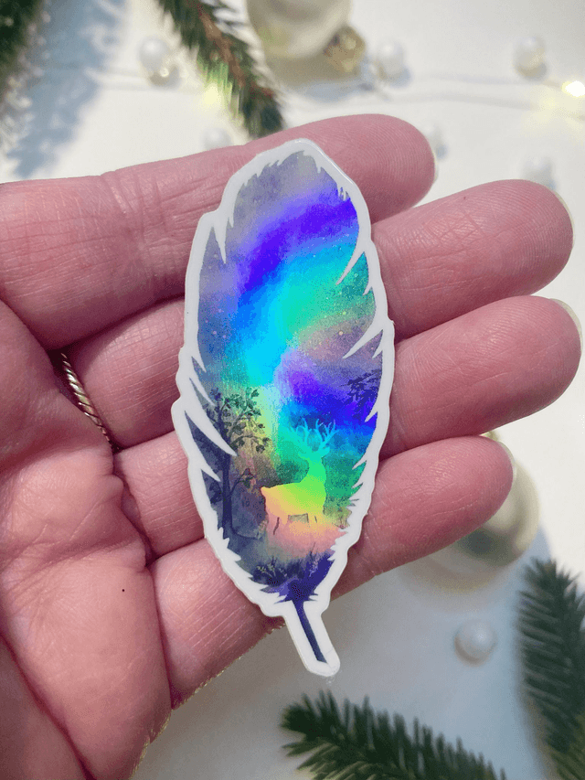 Sticker "Plume" holographique
